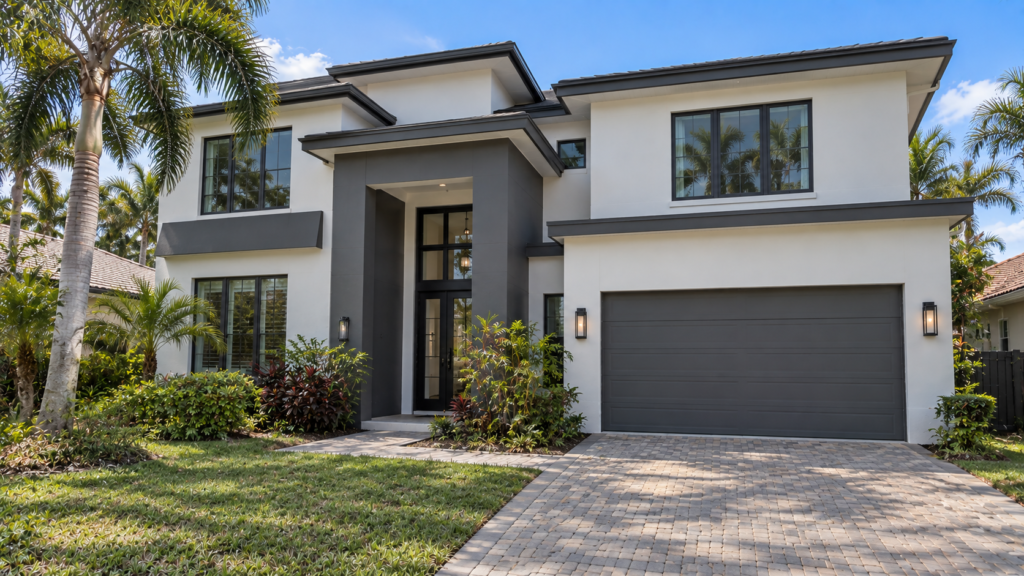 Illustrative exterior color concept with coordinated walls and trim.