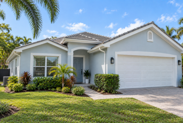 Illustrative coastal exterior painting concept for a South Florida home.