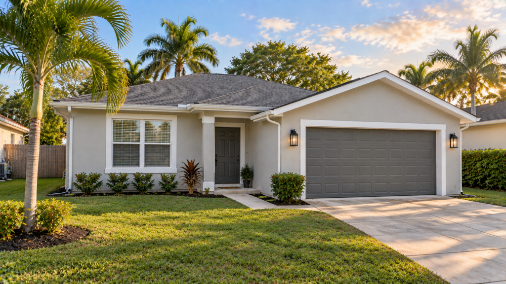 Illustrative curb appeal painting concept with coordinated exterior details.
